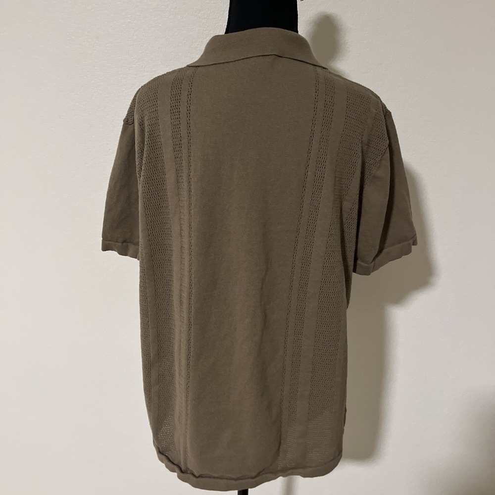 Express Men's Pointelle Camp Collar Short Sleeve Sweater Polo Size Large - Picture 3 of 9